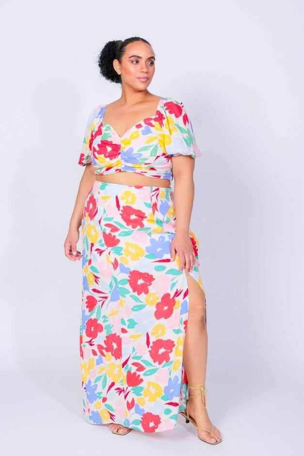 Peaches & Herb Crop Top and Skirt Two Piece Set, , alternate image number null