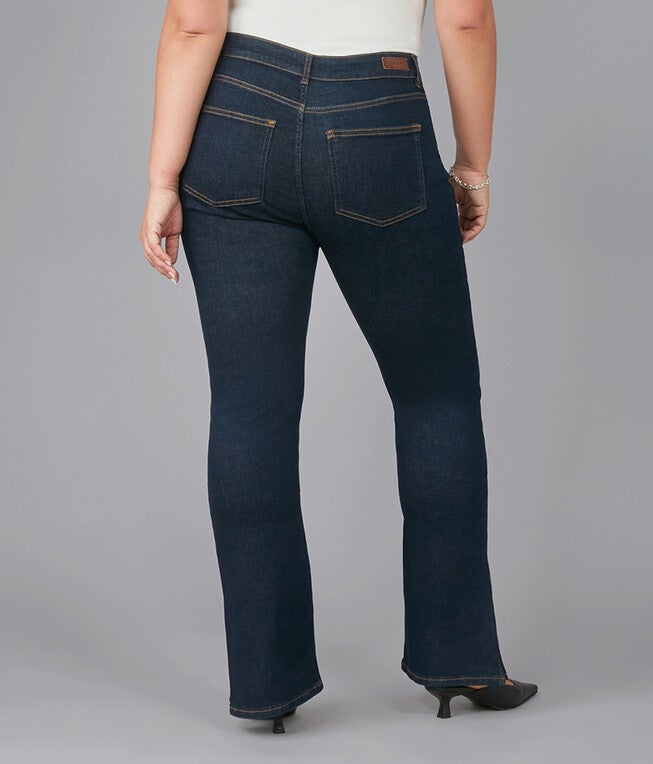 Women's BILLIE-DRB High Rise Bootcut Jeans, Dark Rinse Blue / Navy, alternate image number 3
