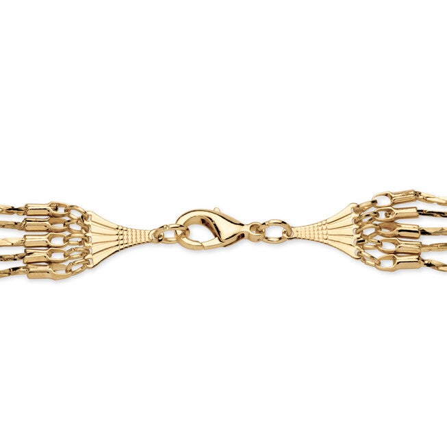 Multi-Strand Cobra-Link Waterfall Necklace in Yellow Goldtone 30 inches, Yellow / Yellow, alternate image number null