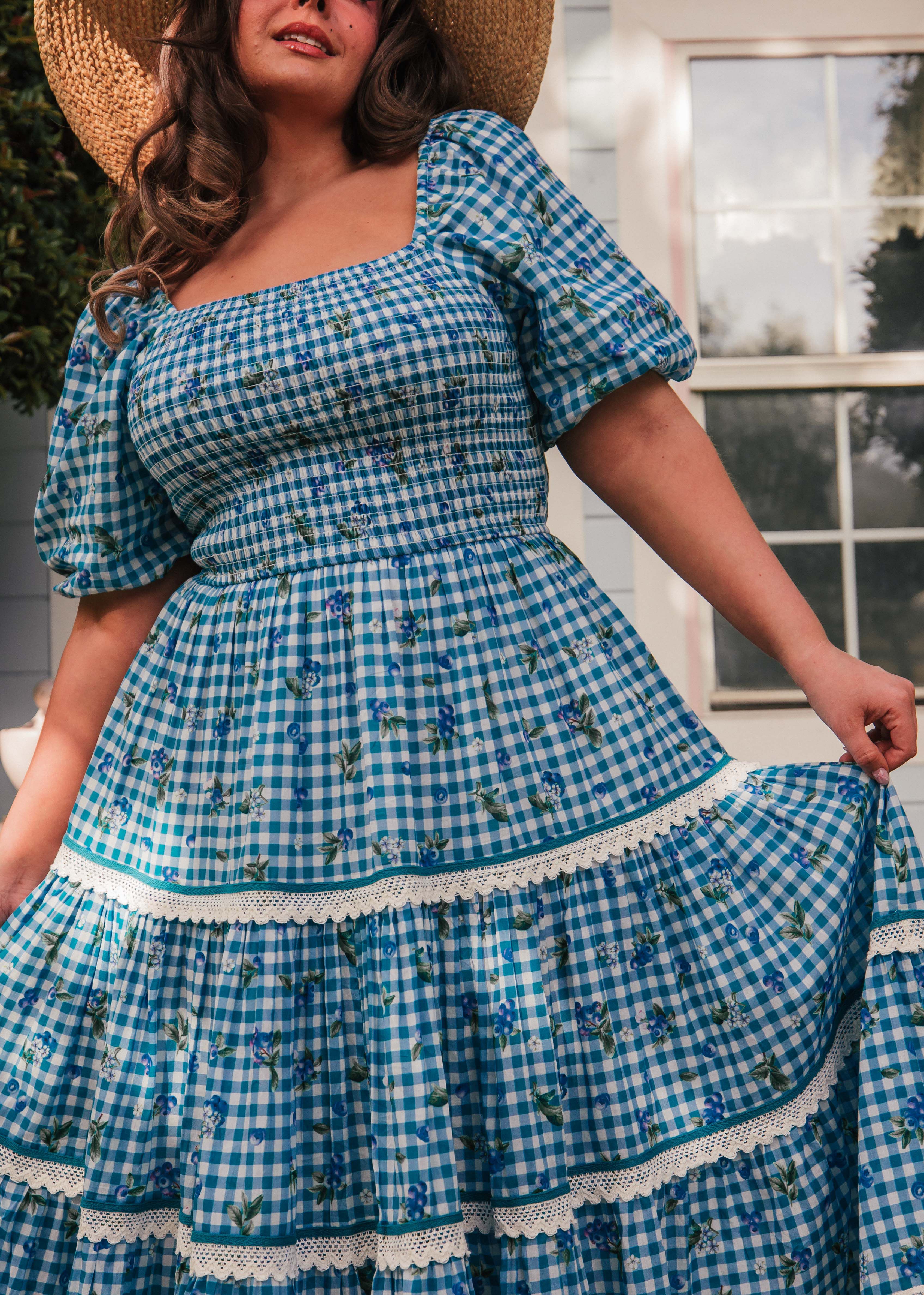 Blueberry Muffin Dress, Blue / Cornflower Blue, alternate image number 3