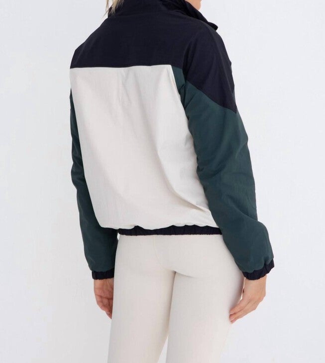 DASH COLOR BLOCK 1/4 ZIP PULLOVER JACKET, Green / Forest Green, alternate image number 2
