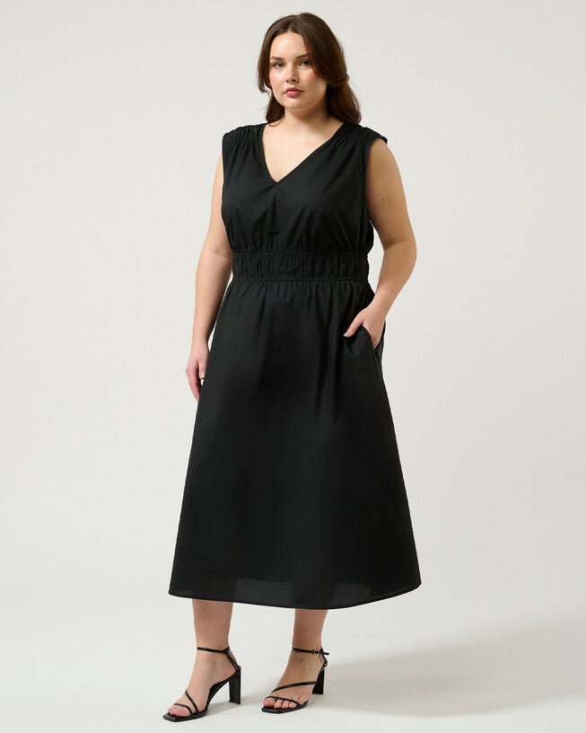 ALLYSSA DRESS, Black / Black, alternate image number 2