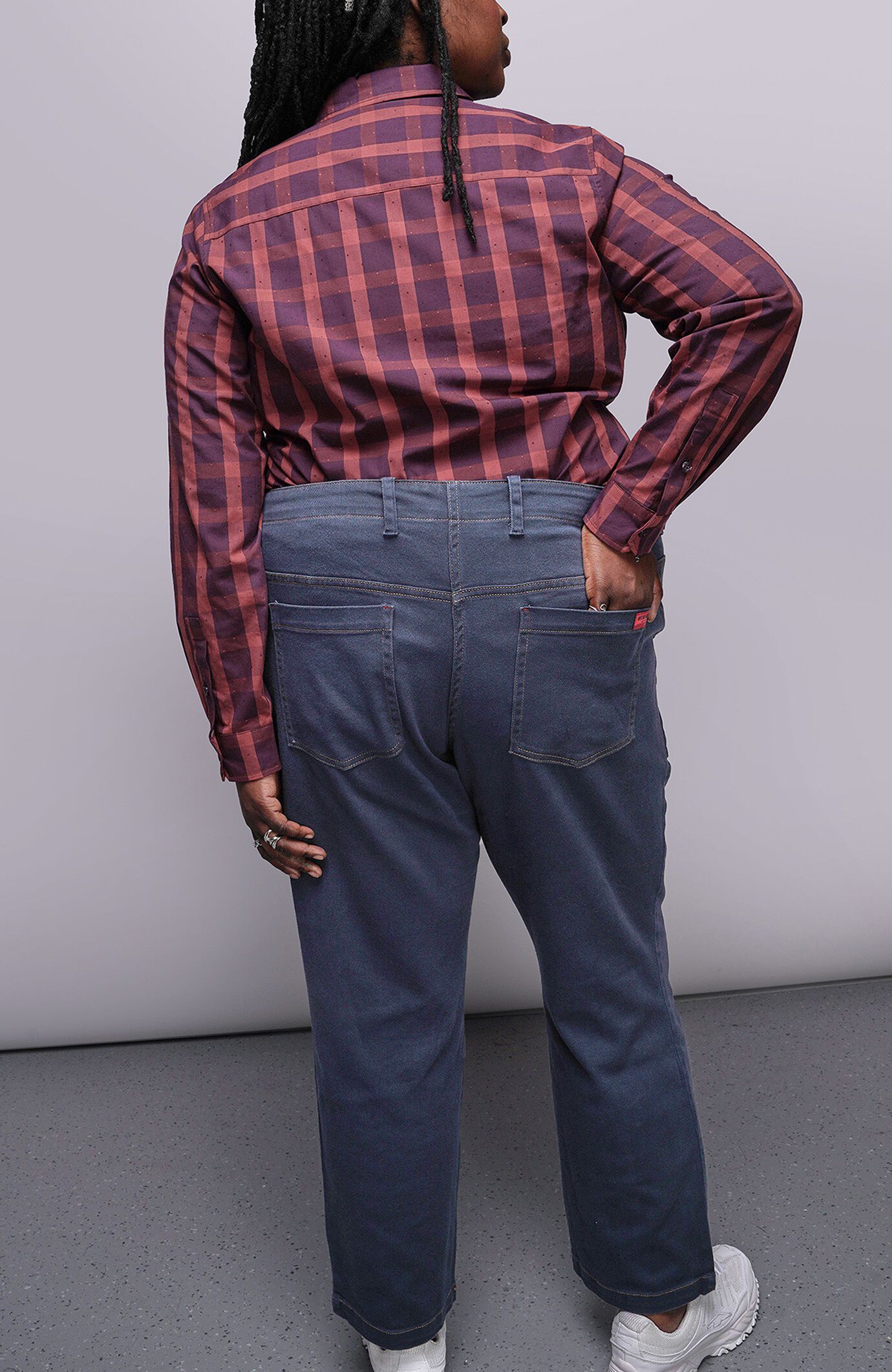 The Essential Denim Utility Pant, Navy / Medium Wash, alternate image number 2