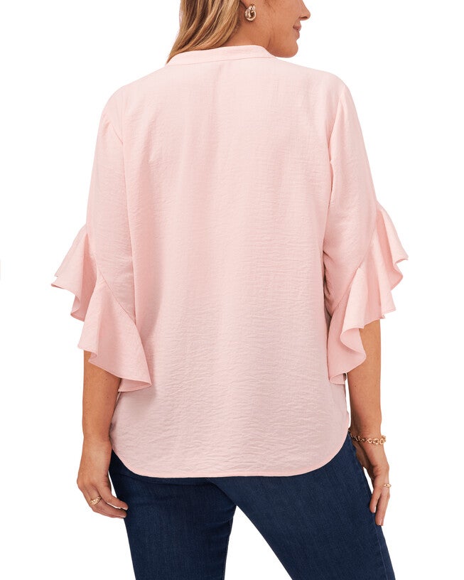 Aubrey Ruffle Sleeve Blouse, FRESH PINK / Pink, alternate image number null