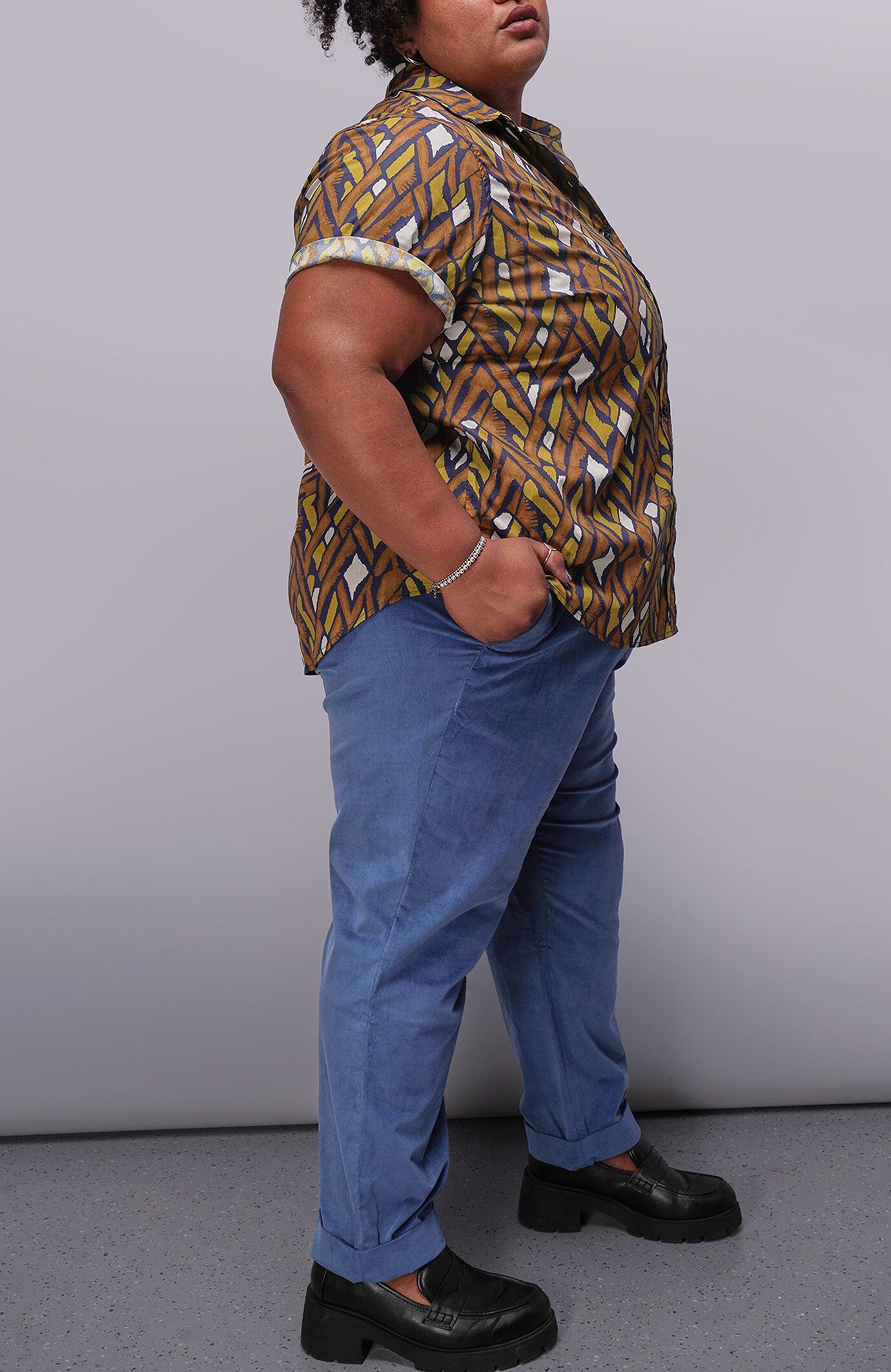 The Essential Button Up, CONTEMPO NAVY / Brown, alternate image number 1