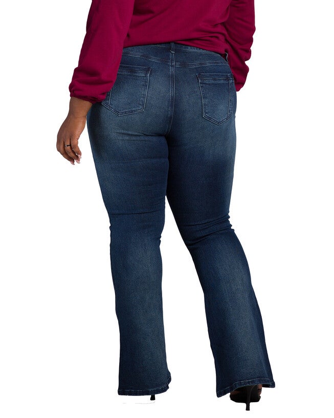 Kylie Women's Plus Size Mid Rise Flare Jean, , alternate image number 6