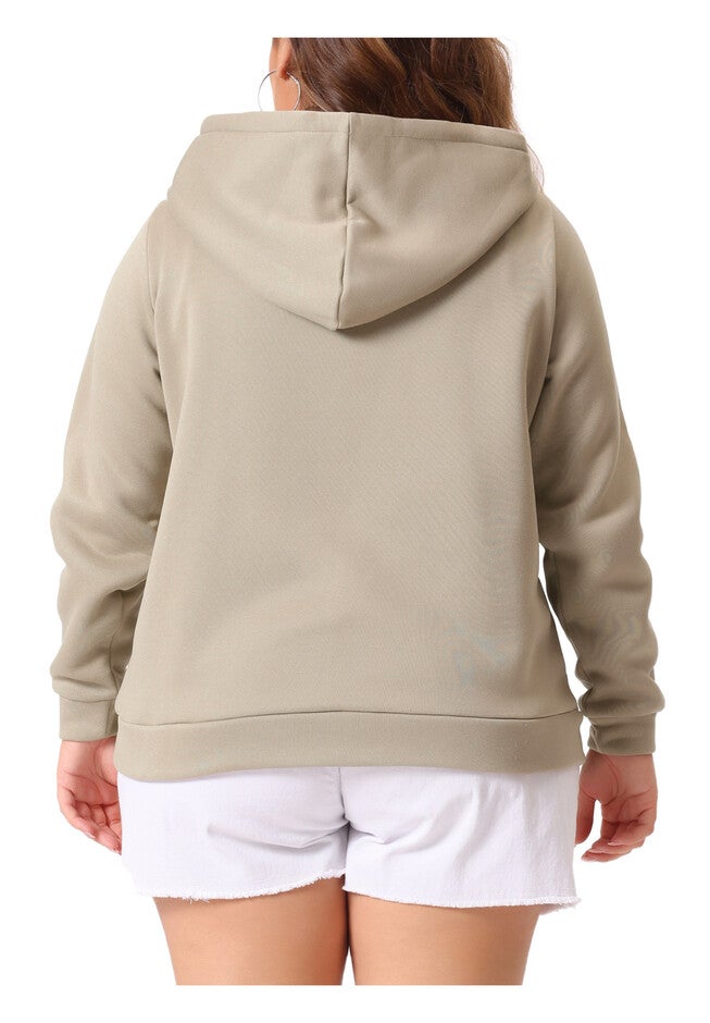 HOODIES FULL ZIP UP LONG SLEEVE SWEATSHIRT JACKET, Khaki / Beige, alternate image number null