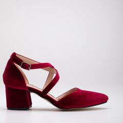 DOLLY - BURGUNDY VELVET SHOES