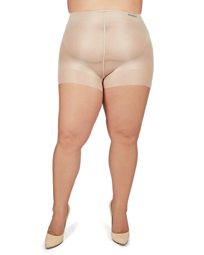 All Day Plus Size Curvy Sheer Control Top Pantyhose, City Beige / Beige, alternate image number 1
