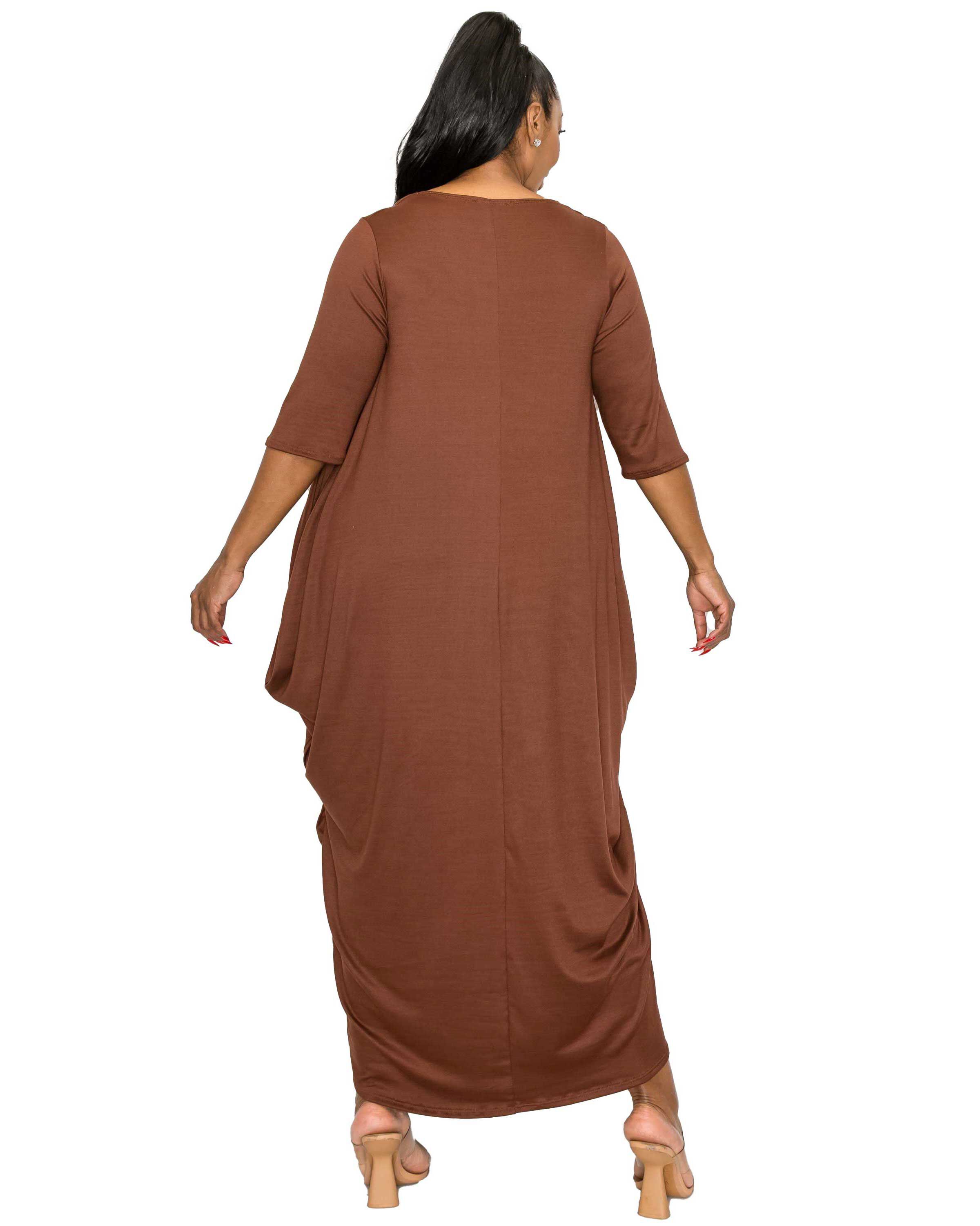 DIANA MAXI DRESS, Espresso / Brown, alternate image number 2