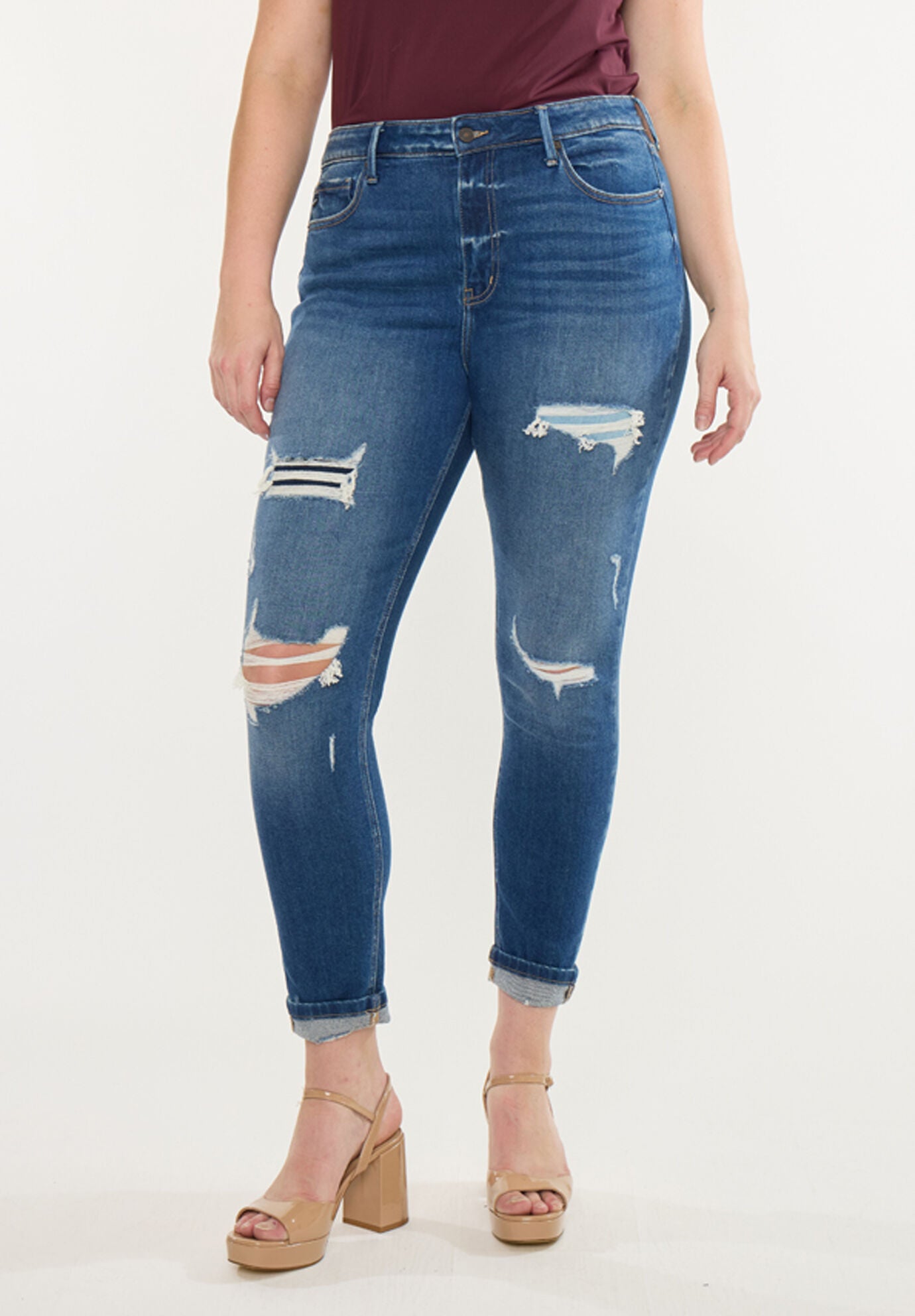 Carly High Rise Ankle Skinny (Plus Size), Medium Wash / Medium Wash, hi-res image number 0