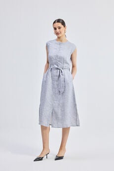 Back Cut Out Linen Dress