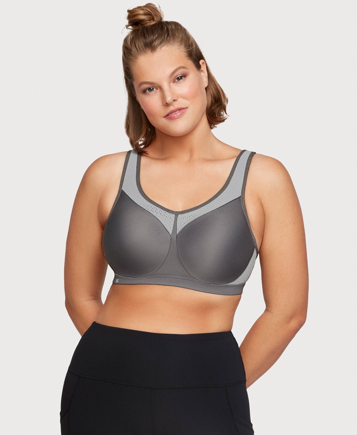 High Impact Underwire Sports Bra, Gray / Cool Gray, alternate image number 2