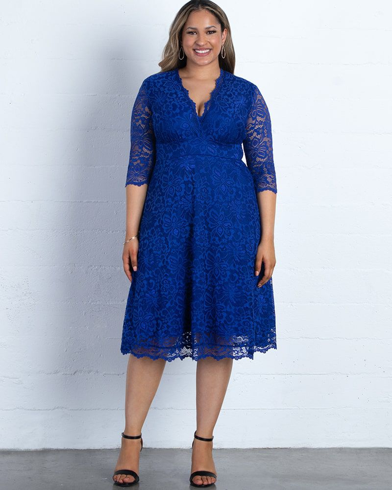 Mademoiselle Lace Cocktail Dress, SAPPHIRE / Royal Blue, alternate image number 2