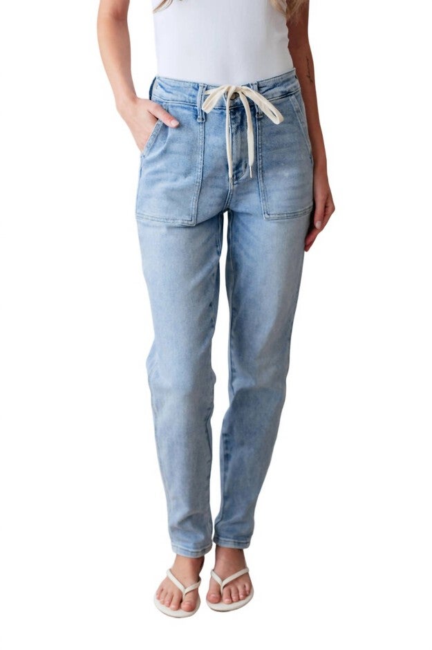 High Rise Vintage Denim Jogger, Light Wash / Light Wash, hi-res image number null