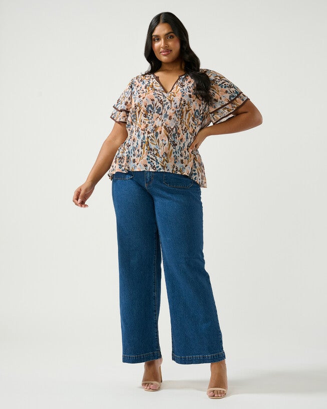 Bellarosa Top, Coral Reef / Pink, alternate image number null