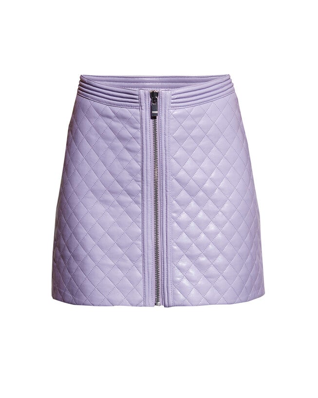 Nico Recycled Leather Skirt, Pastel Lilac / Purple, hi-res image number 0