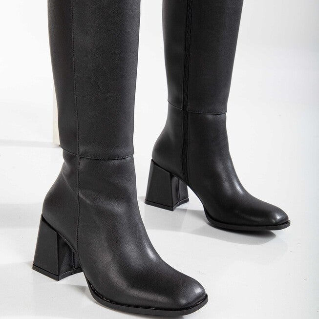ADELE - BLACK KNEE HIGH BOOTS, BLACK / Black, alternate image number 3
