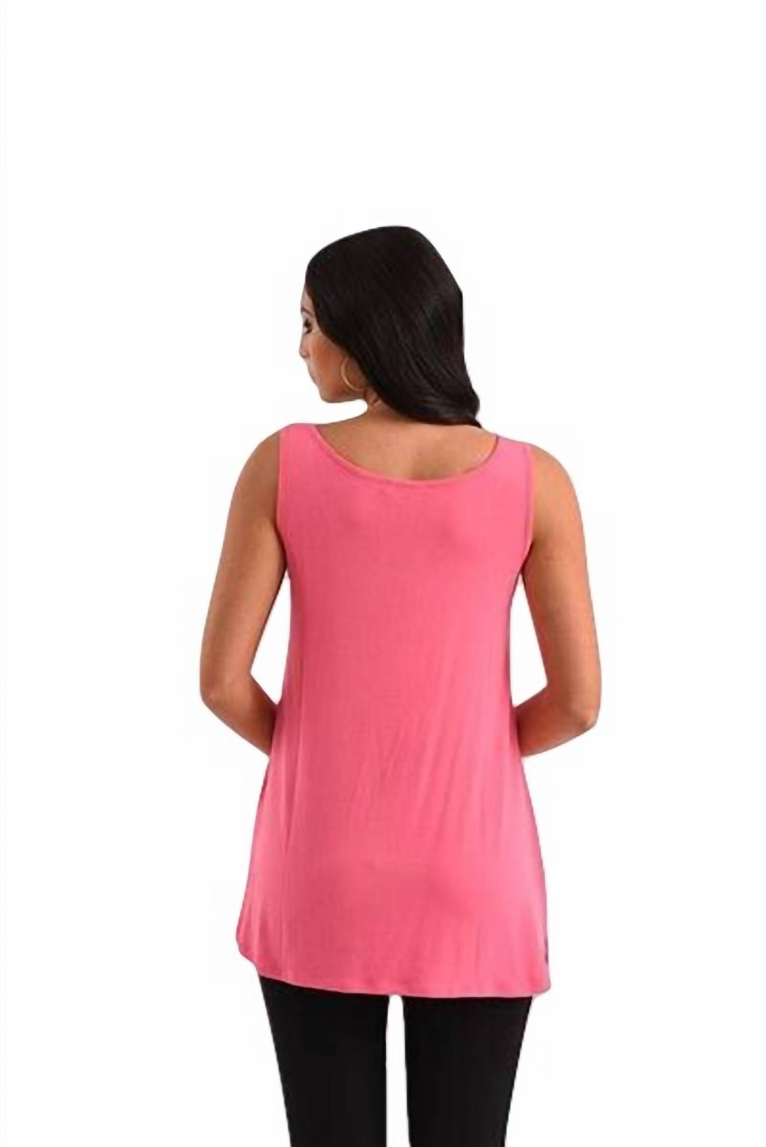 FRENCH KYSS LONG TANK TOP IN FUCHSIA, Fuchsia / Pink, alternate image number 2
