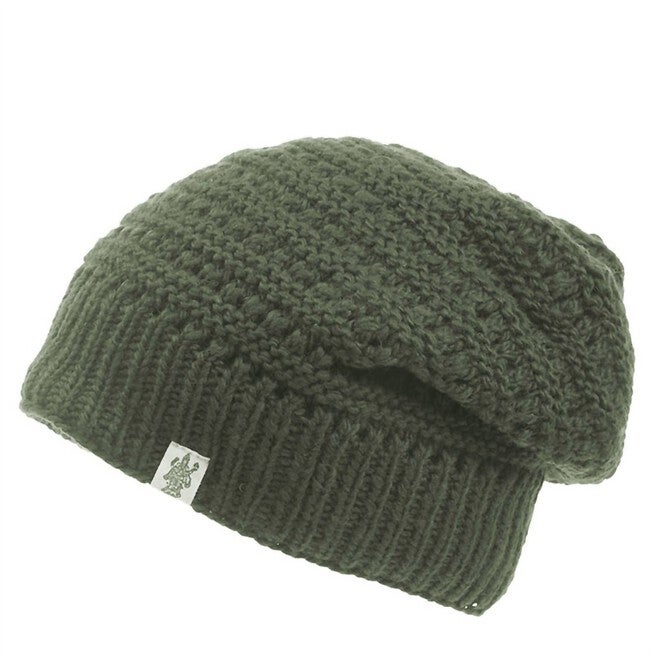 BOHO SLOUCH BEANIE IN OLIVE, Olive / Olive Green, hi-res image number null