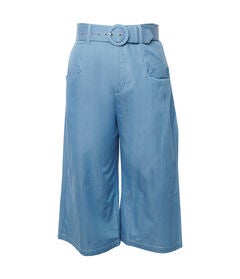 Unique Vintage Light Blue Denim Ginger Capri Pants