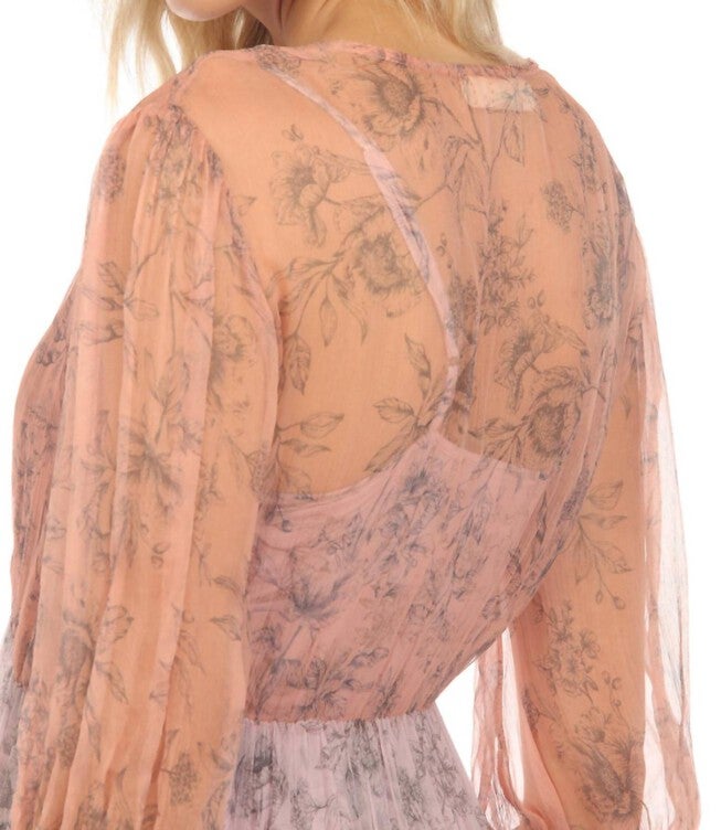 LIZA MIDI TIERED DRESS IN MULTI, Multi / Pink, alternate image number null