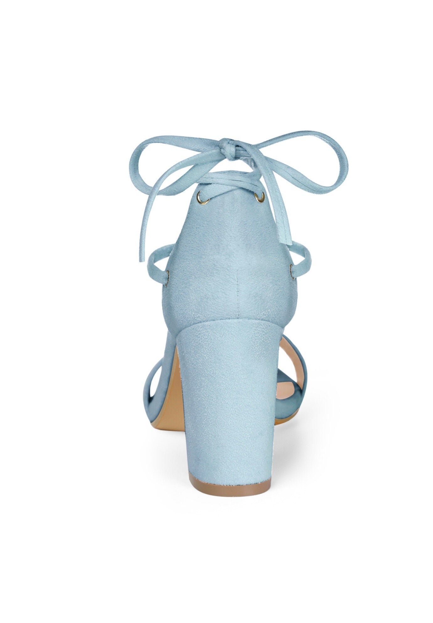 Strappy Heels Lace Up Chunky High Heels Sandal, Sky Blue / Light Blue, alternate image number 2