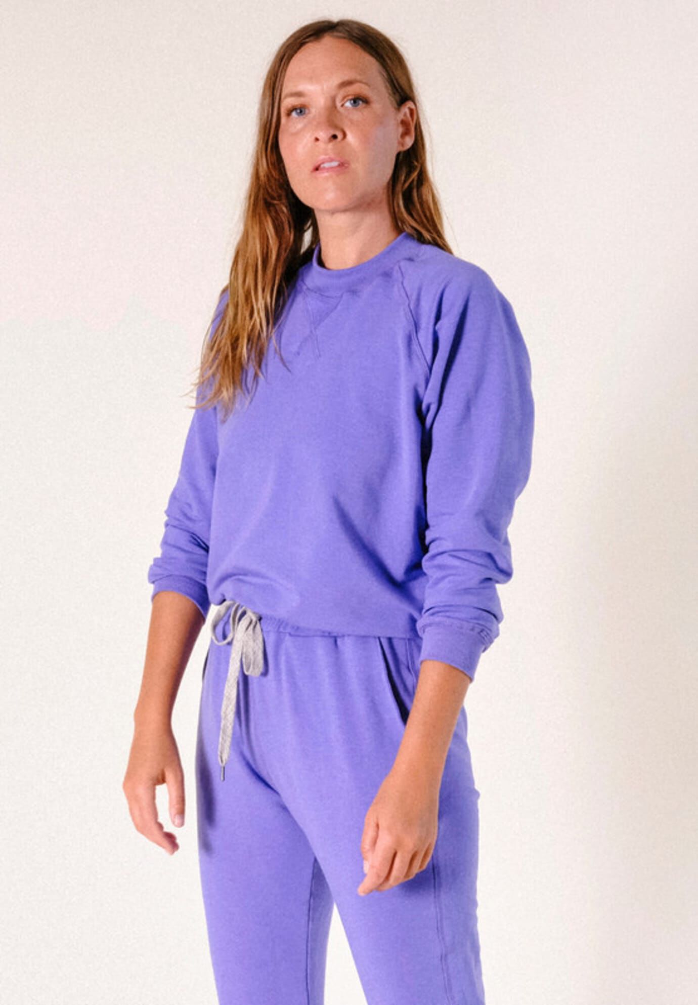 Plus Agnes Raglan Organic Cotton + Tencel Sweatshirt, Veri Peri / Purple, alternate image number 1