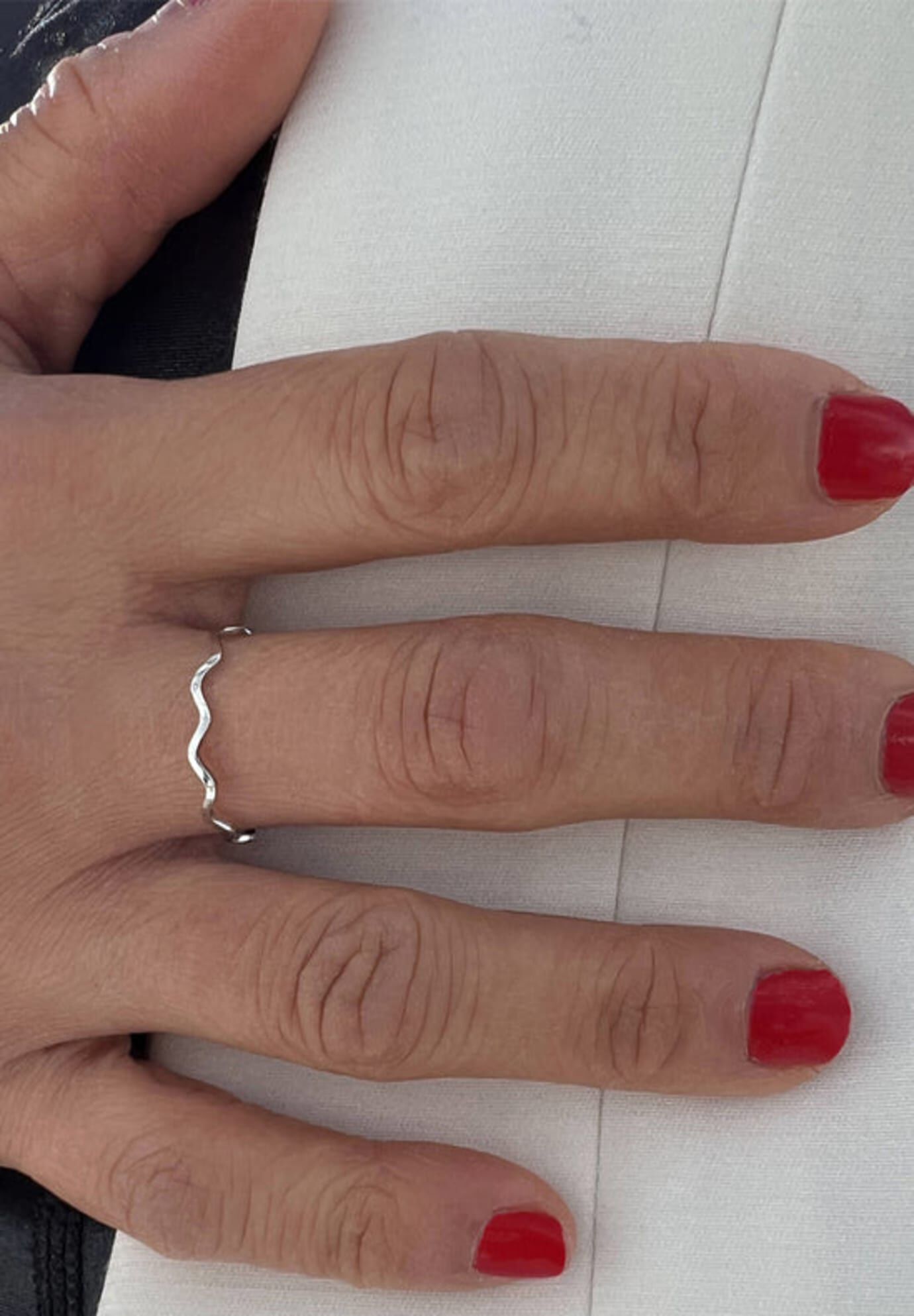 RAMEN NOODLE Thin Wavy Stacking Ring, Silver / Silver, alternate image number 2
