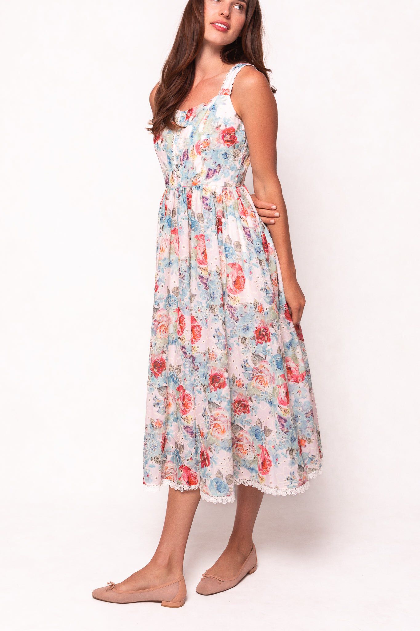 Penny Tank Midi Dress, Multicolor Floral / multi, alternate image number 3