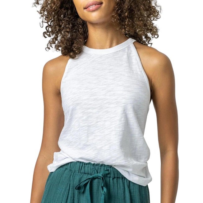 HALTER CREWNECK TANK TOP IN WHITE, White / White, hi-res image number null