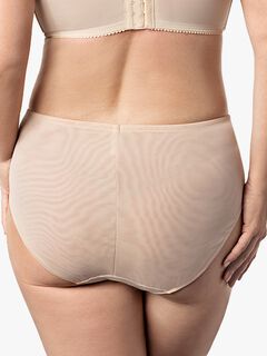 Printed Microfiber Panty, Nude with Black Lace / Tan, alternate image number 1