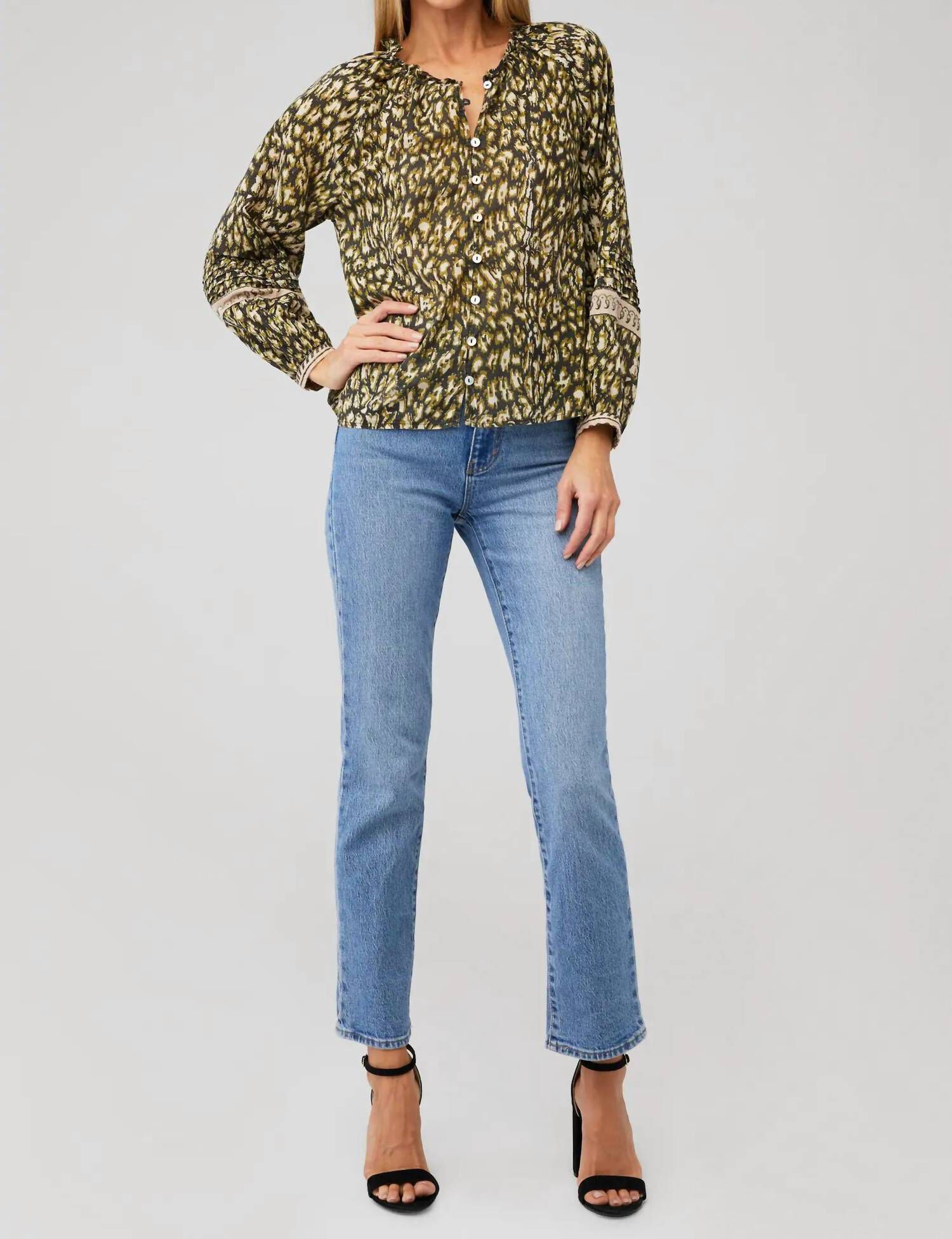 ALICIA BLOUSE IN BLACK LEOPARD, , alternate image number 7