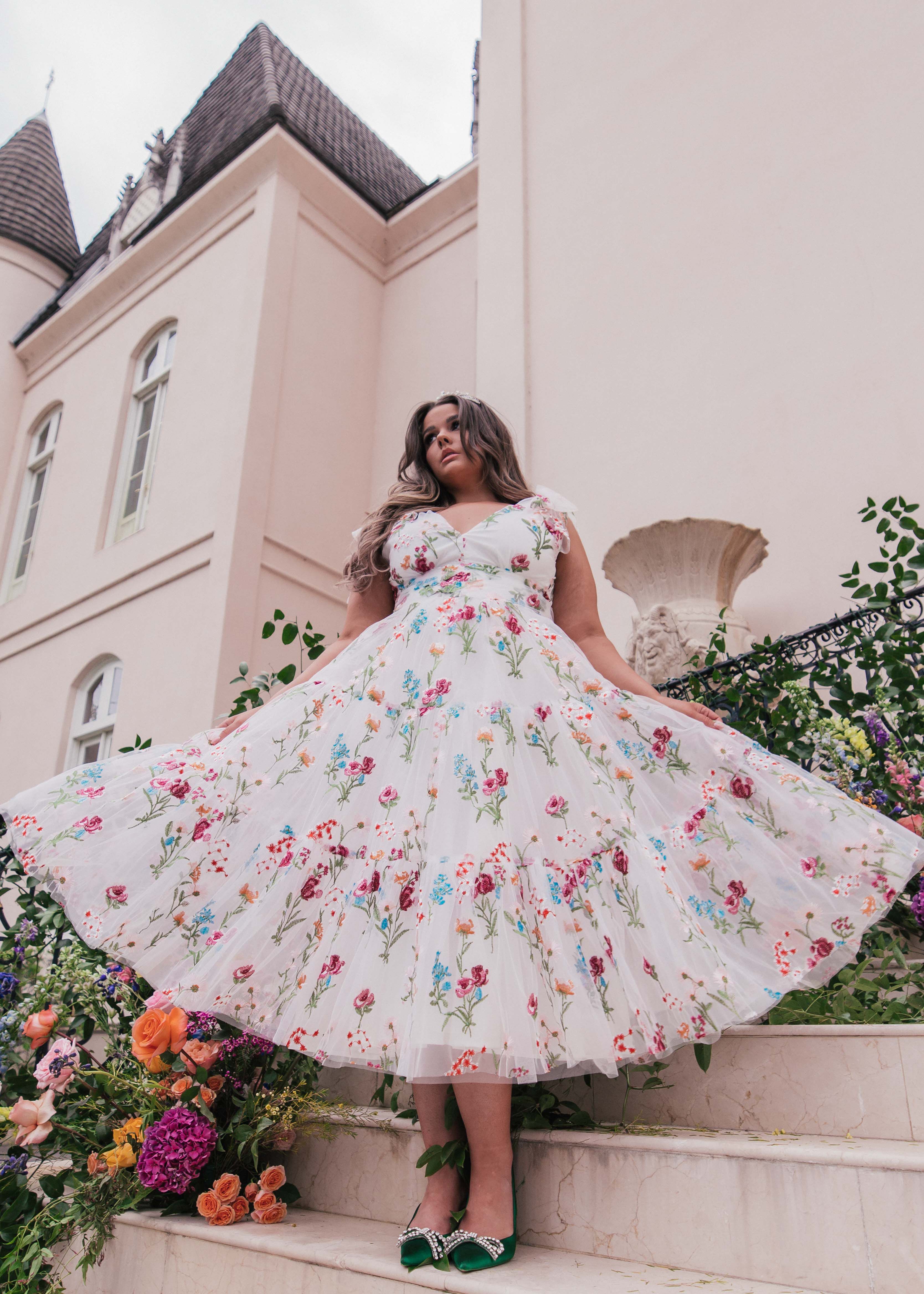 Margaret Dress, White Floral / White, alternate image number 1