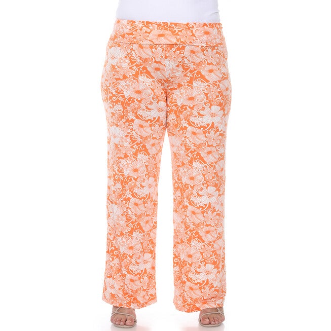 Floral Paisley Palazzo Pants, Orange / Orange, alternate image number null