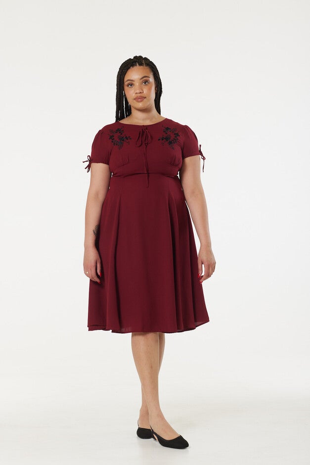 Ava Dress Burgundy, , alternate image number null