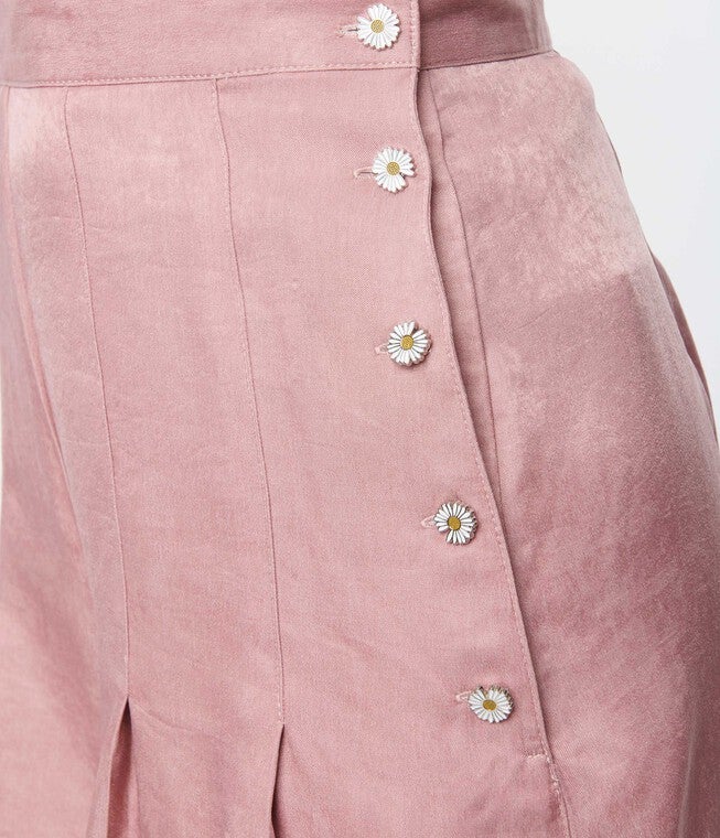 Unique Vintage Dusty Rose Chambray Joyce Shorts, Pink / Pink, alternate image number 3