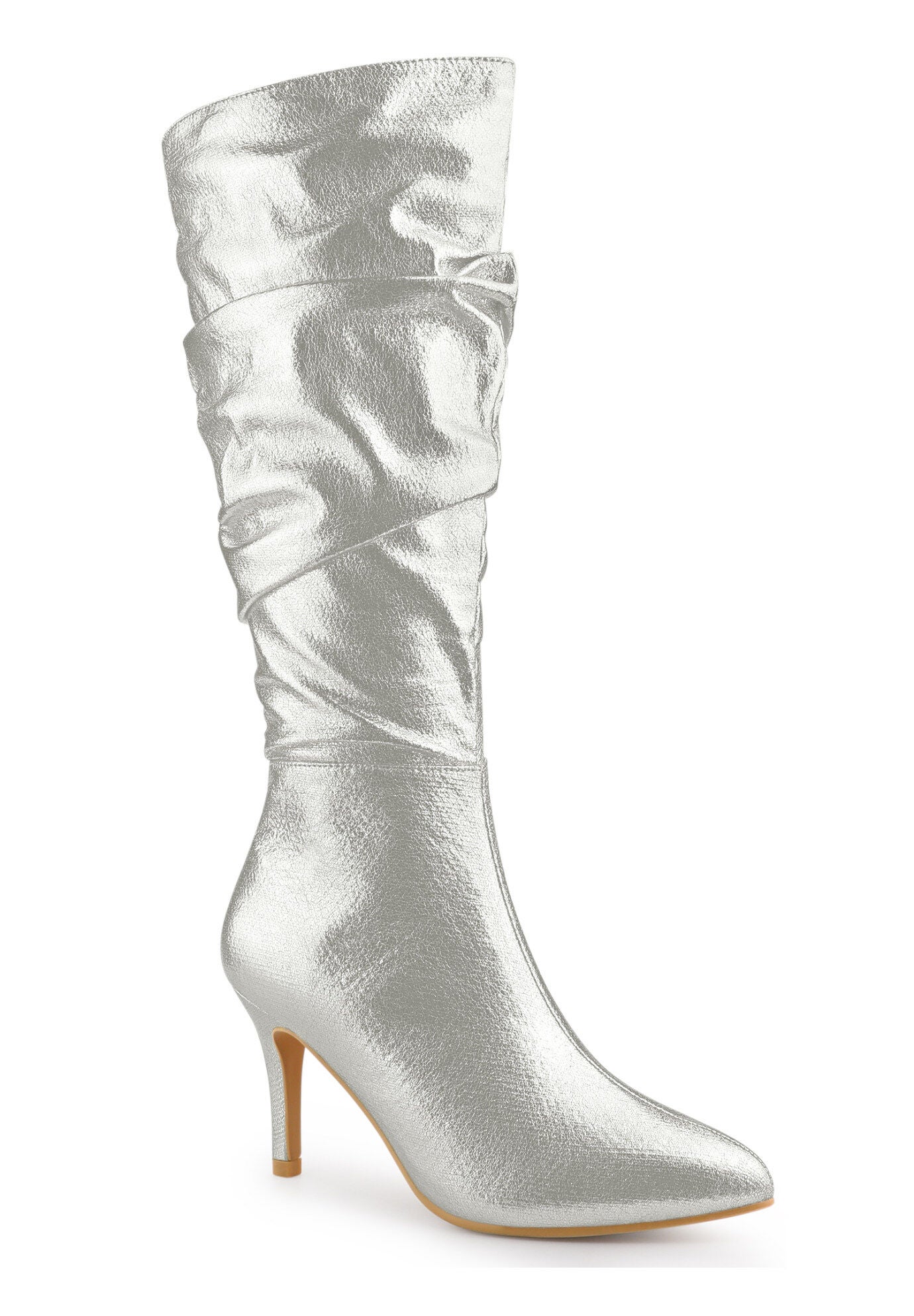 Pointed Toe Slouch Stiletto Heels Knee High Boots, , hi-res image number 0