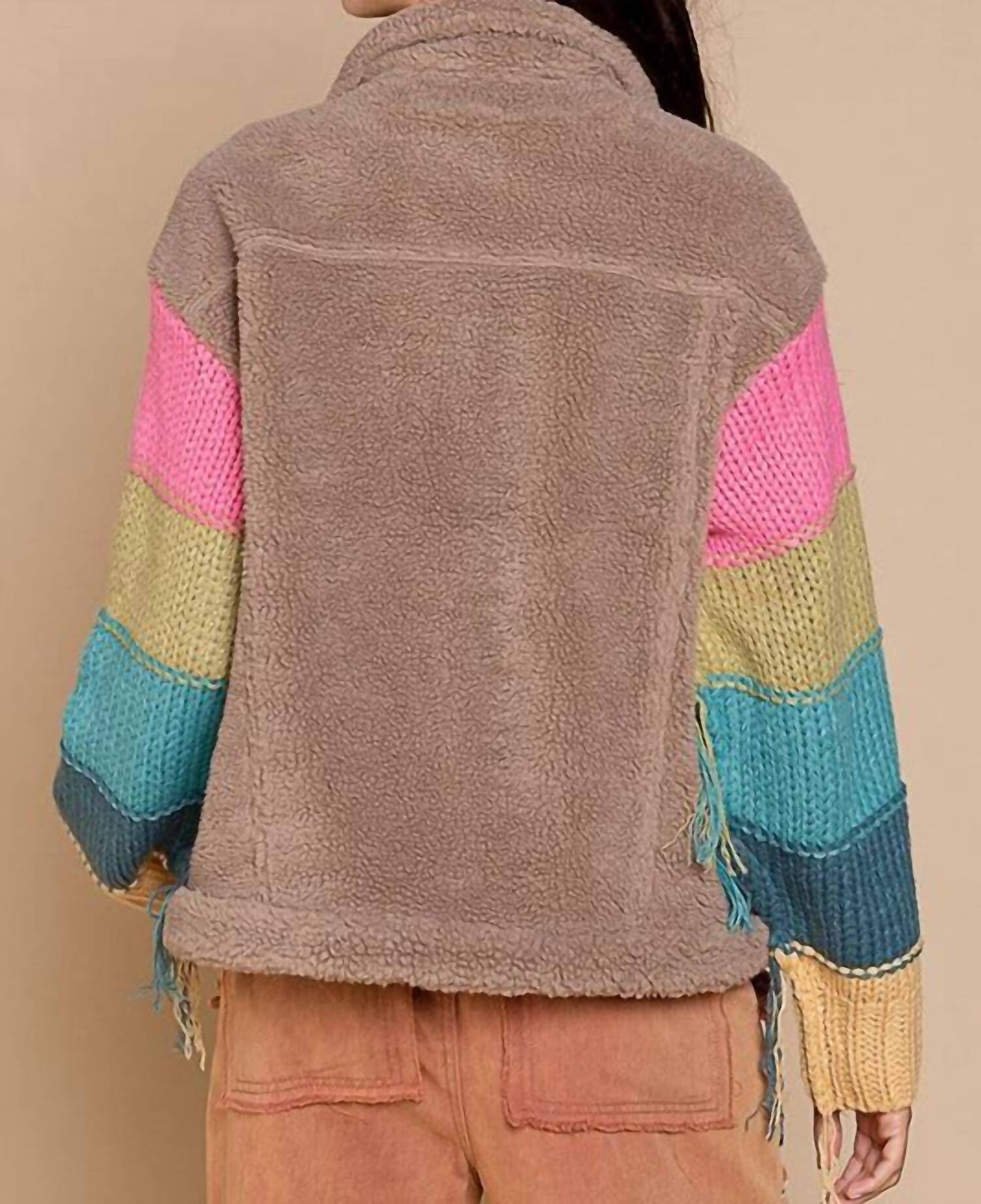 TEDDY TRUCKER JACKET IN COLORBLOCK, , alternate image number 5