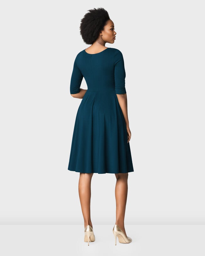 Cotton Jersey Fit And Flare Dress, Blue / Cobalt, alternate image number null