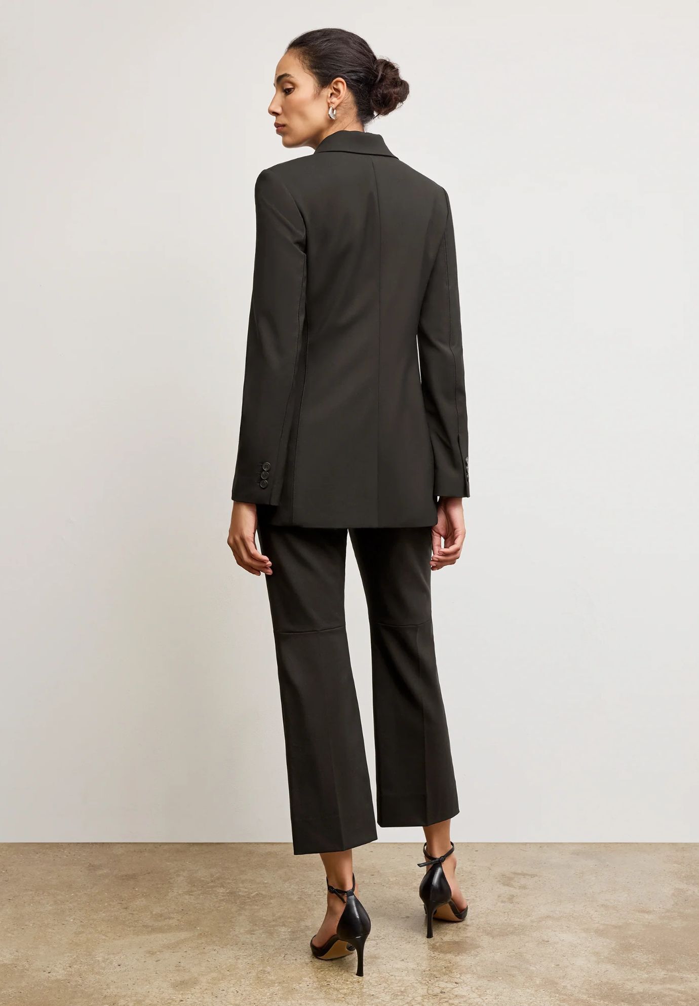 Rossi Executive Blazer - Washable Wool Twill, Black / Black, alternate image number 3