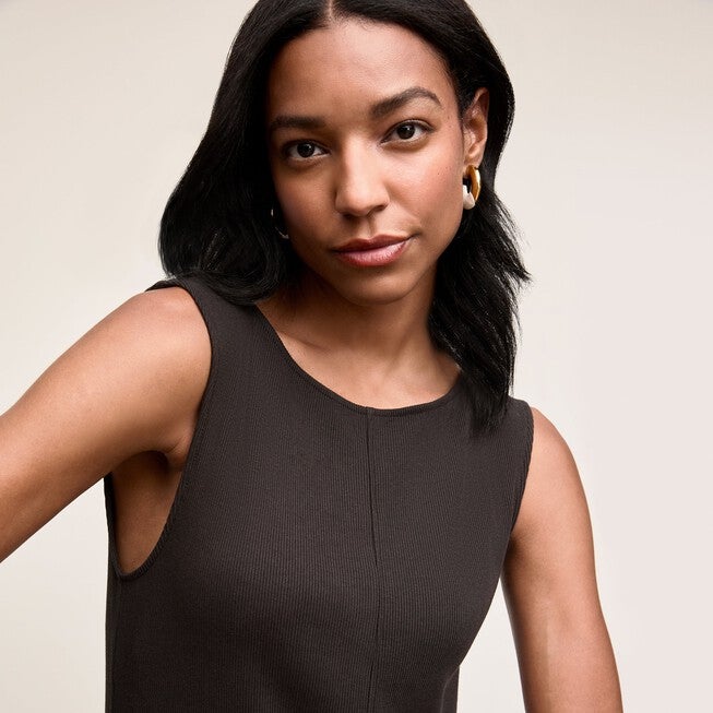 Milano Drape Dress - Plush Pima, Black / Black, alternate image number 3