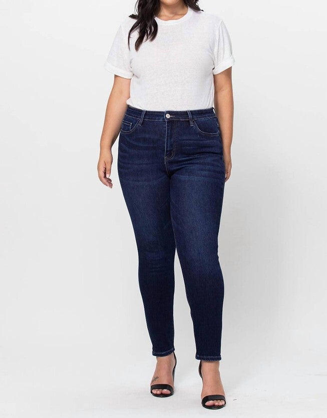 HIGH RISE ANKLE SKINNY JEANS IN DARK WASH, Dark Wash / Dark Wash, alternate image number 3