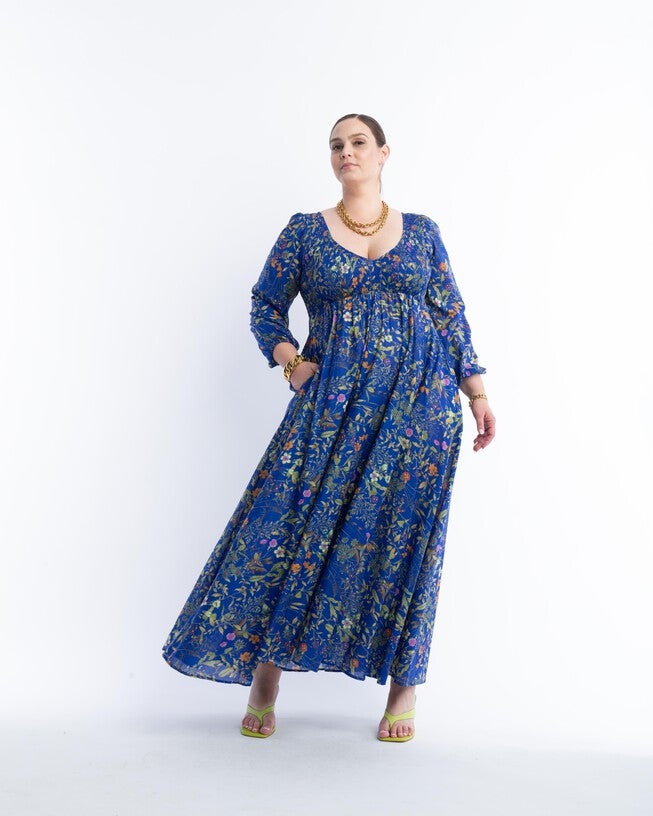 The Joni Cobalt  Floral Maxi Dress, , alternate image number 3