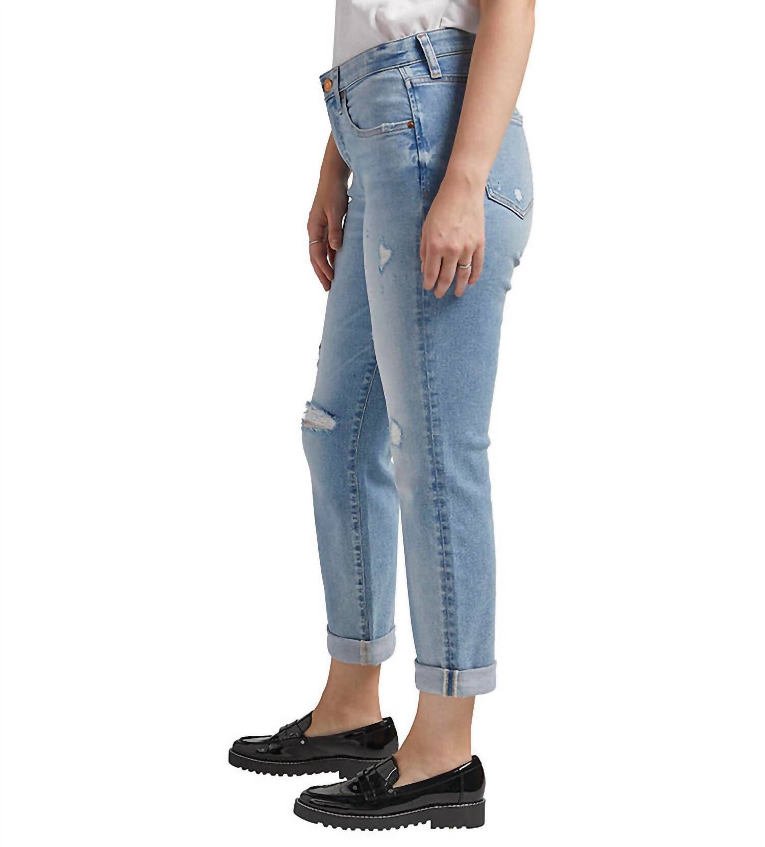 CARTER MID RISE GIRLFRIEND JEAN IN CALM BLUE, Calm Blue / Medium Wash, alternate image number 1