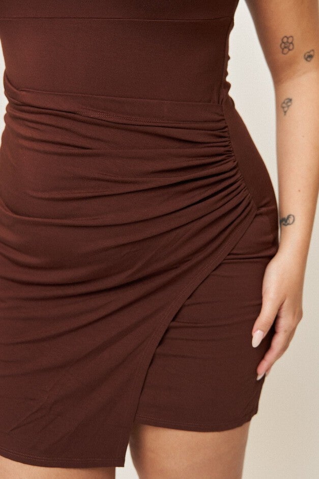 Kara Wrap Dress, Chocolate / Brown, alternate image number null
