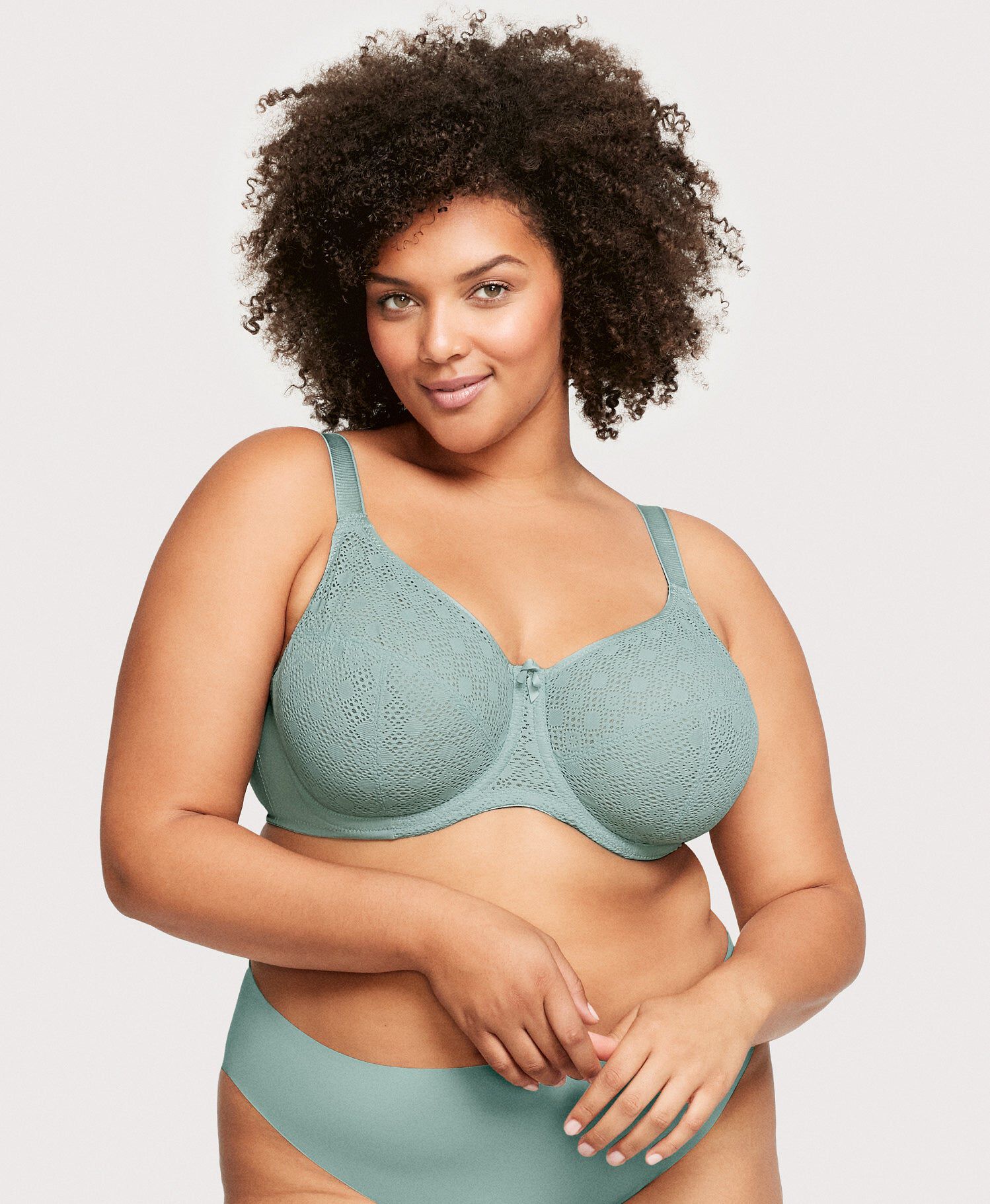 Lace Comfort WonderWire Bra, Jade / Light Green, alternate image number 2