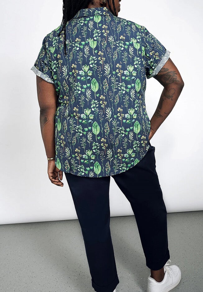 The Essential Button Up, LEAF NAVY / Navy, alternate image number 2