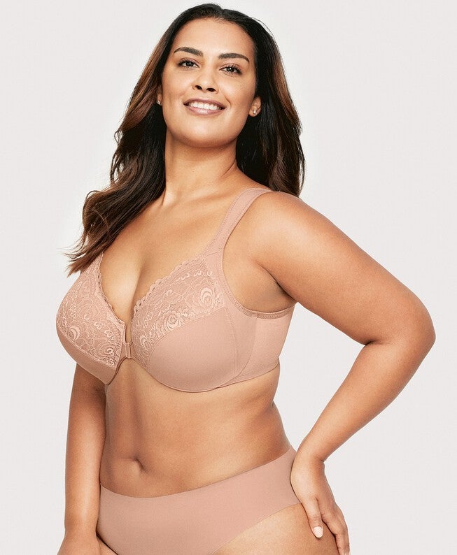 WonderWire Front-Closure Bra, Cappuccino / Taupe, alternate image number 3