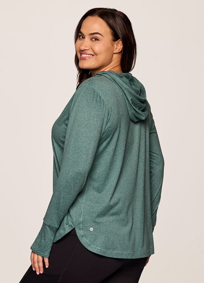 Studio Breathe Super Soft Hoodie Tunic, Arctic / Light Green, alternate image number 4